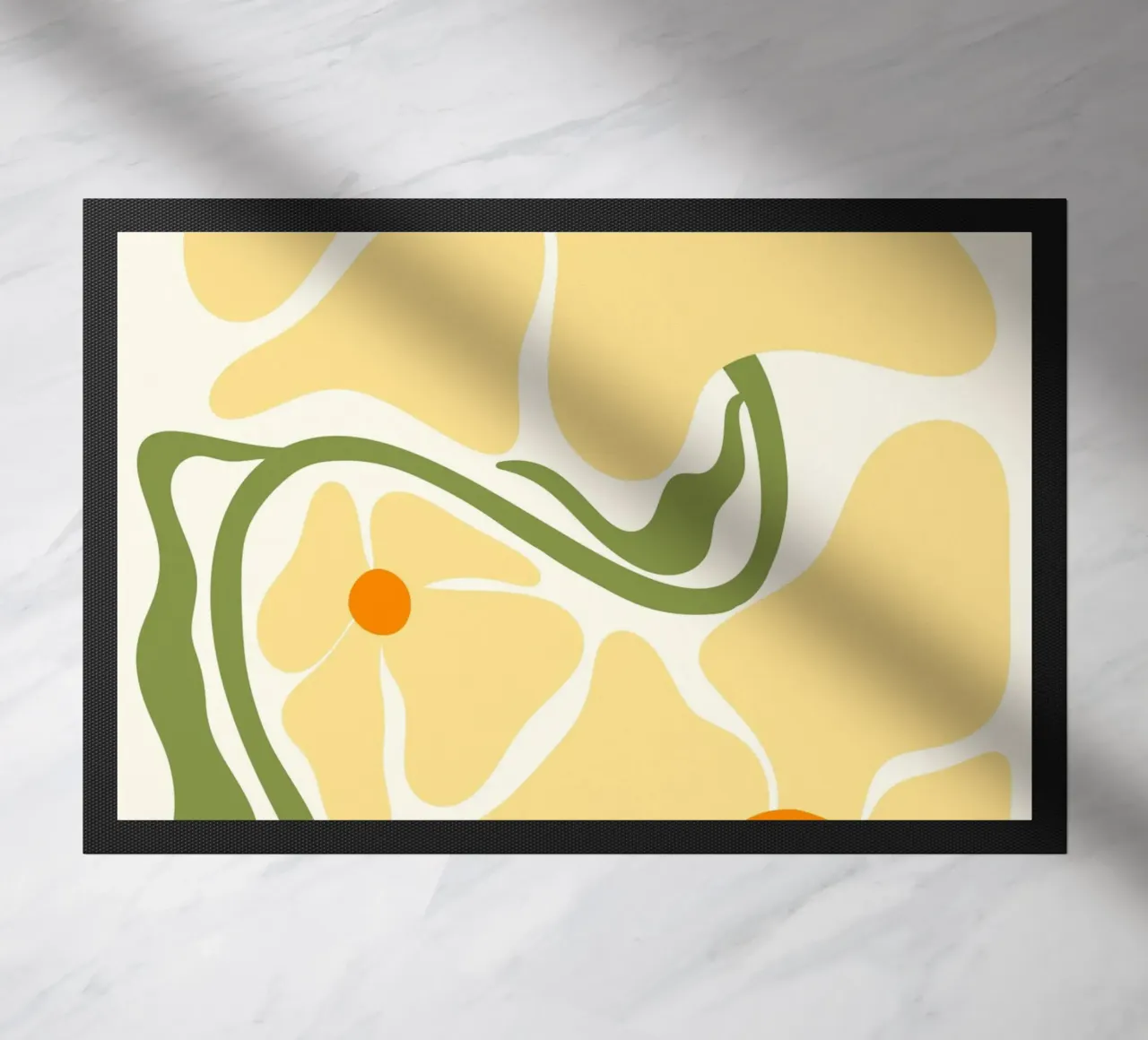 Floreale giallo di metà secolo - Semplicità botanica astratta Ar zerbino da ClubArt