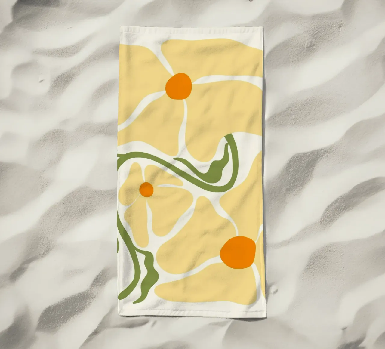 Floreale giallo di metà secolo - Semplicità botanica astratta Ar telo mare da ClubArt