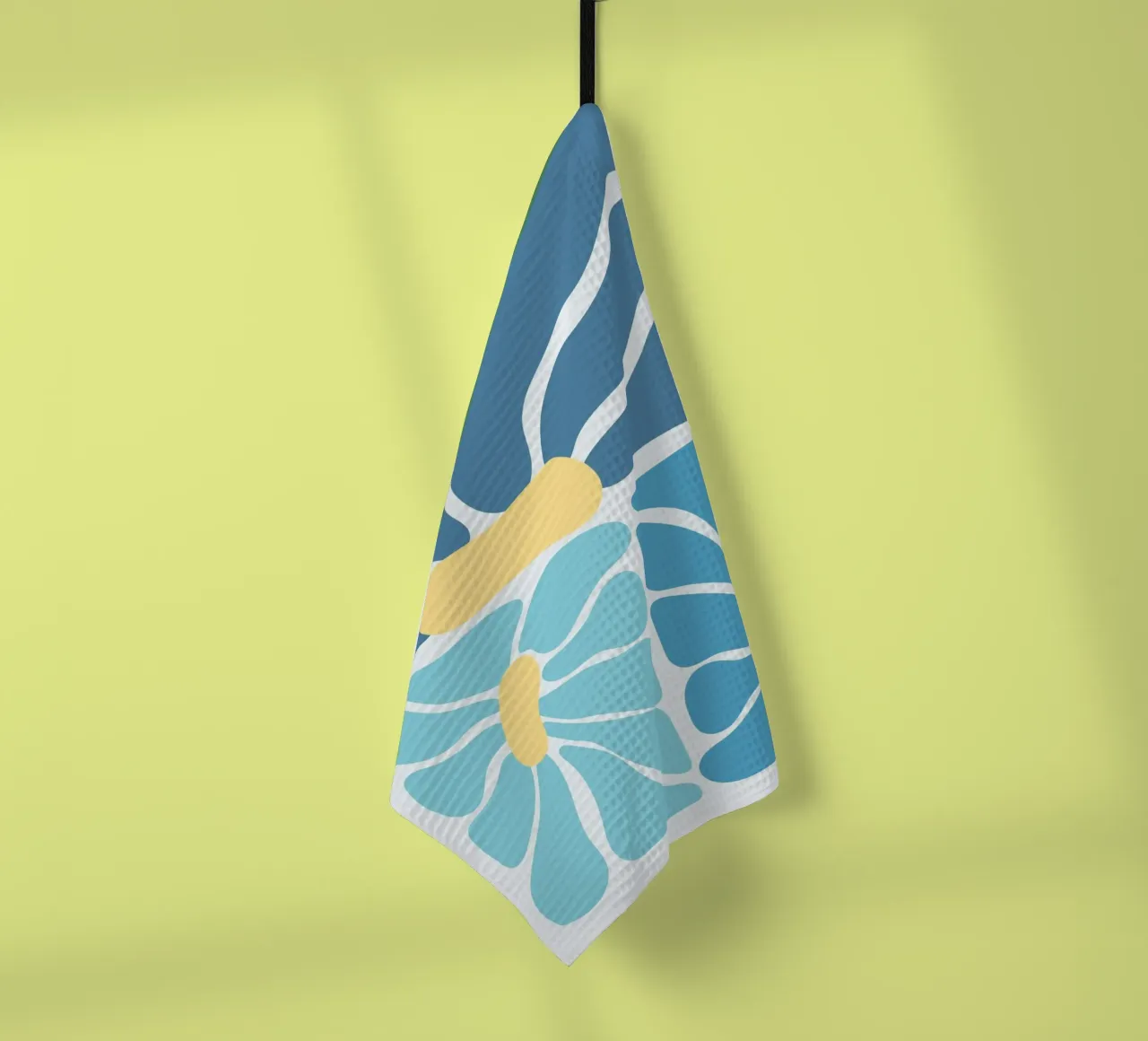 Matisse Inspired Blue Blooms - Abstract Modern Floral Art tea towel by ClubArt