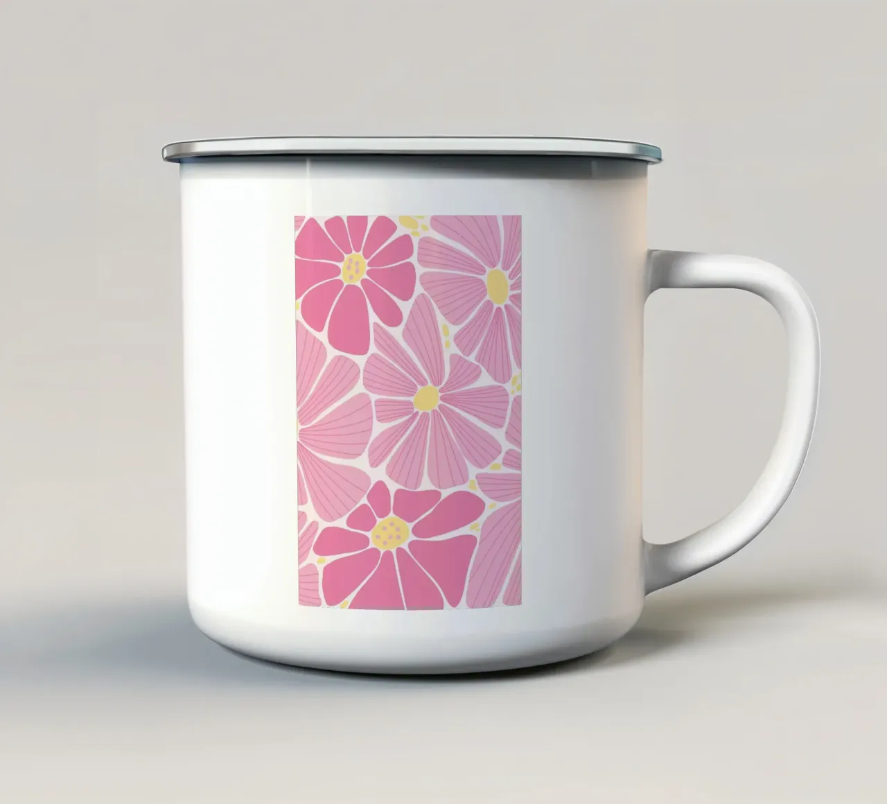 Daisy Pop Art rosa anni '70 - Stampa estetica floreale retrò tazza in smalto da ClubArt