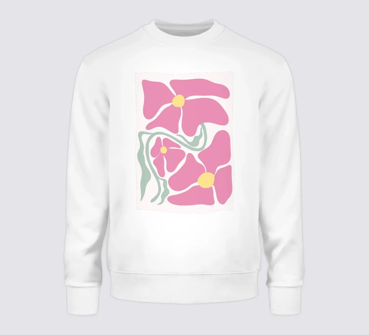 Pink Abstract Floral Blooms - Modern Botanical Wall Art sweatshirt by ClubArt