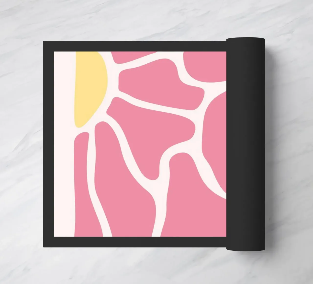 Mosaico astratto di fiori rosa - Arte floreale geometrica moderna zerbino da ClubArt