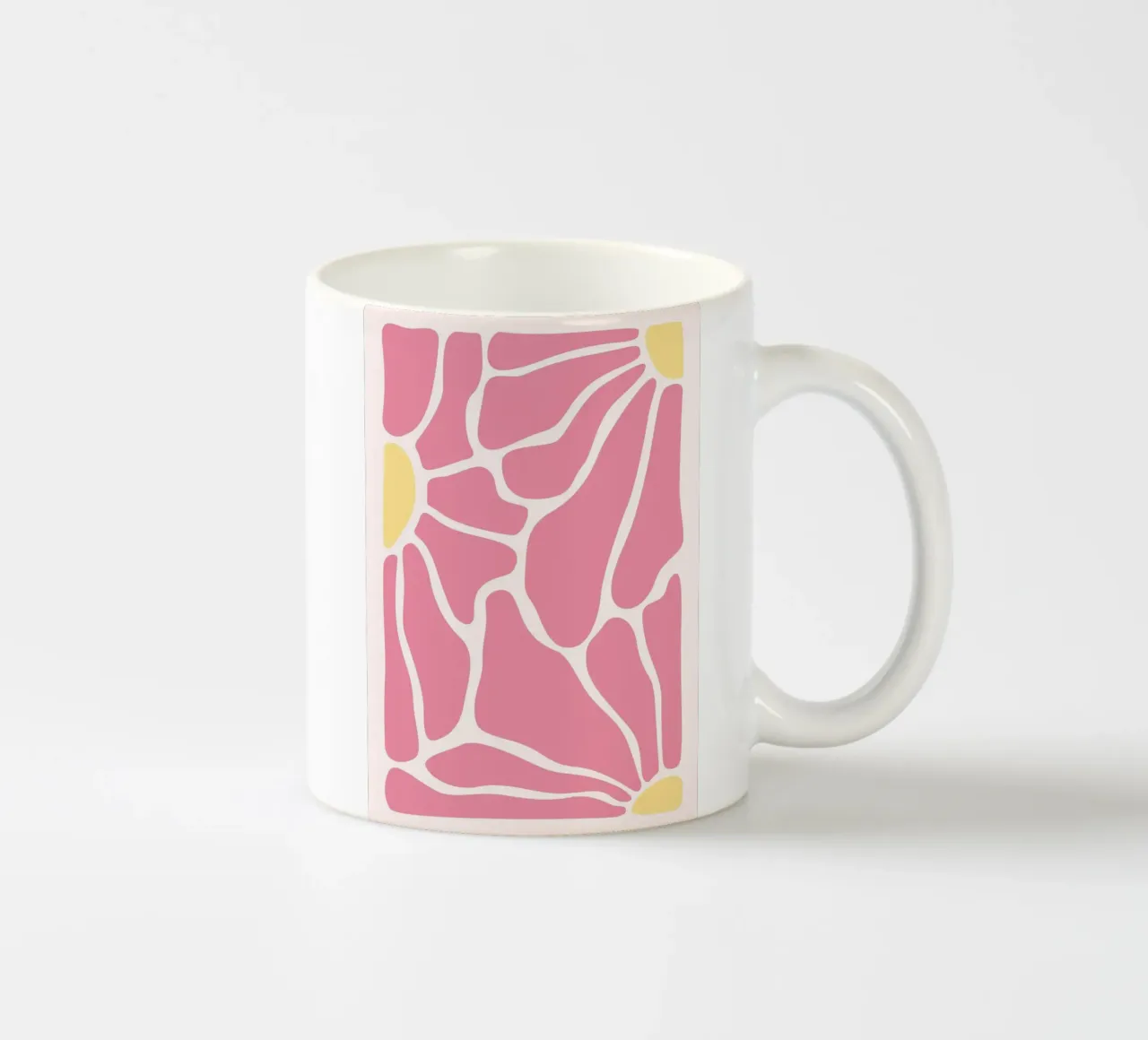 Mosaico astratto di fiori rosa - Arte floreale geometrica moderna tazza in ceramica da ClubArt