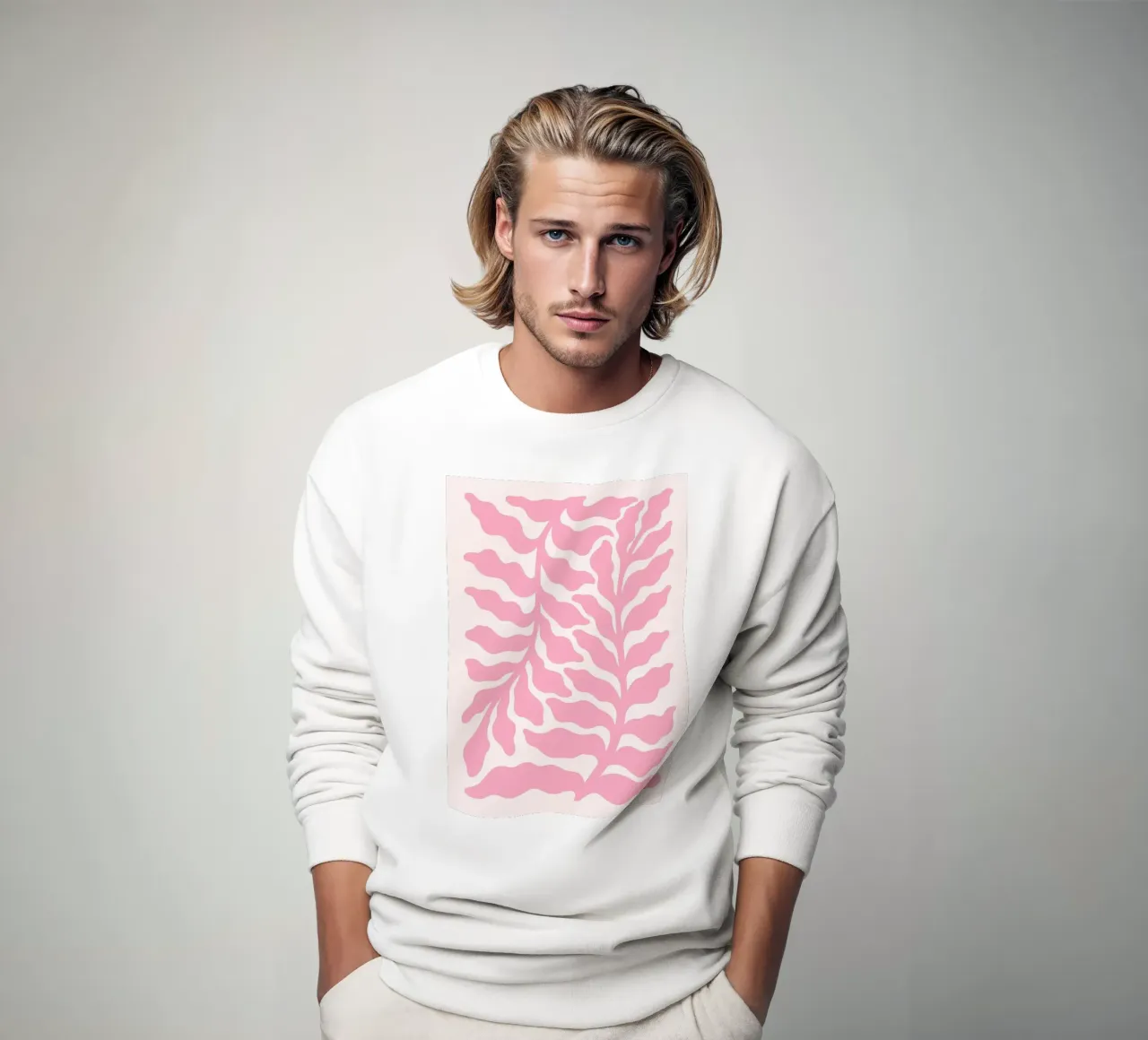 Matisse Inspired Pink Foliage - Abstract Botanical Print sweatshirt by ClubArt