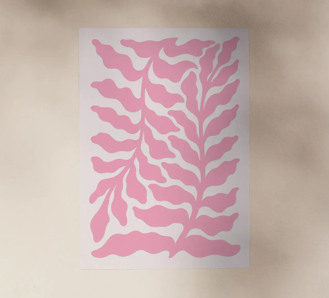Matisse Inspired Pink Foliage - Abstract Botanical Print backlit film by ClubArt