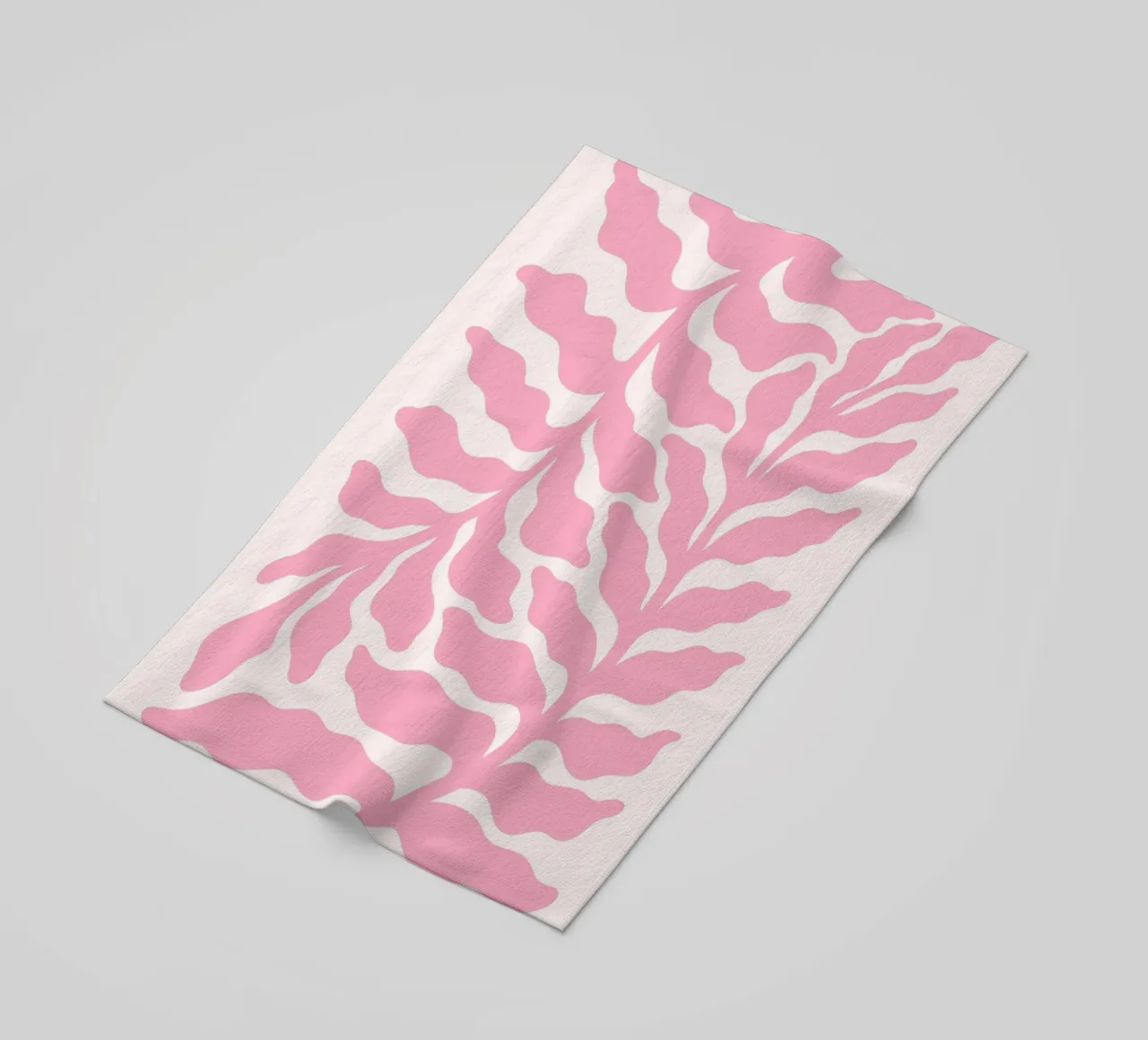 Matisse Inspired Pink Foliage - Abstract Botanical Print beach towel by ClubArt