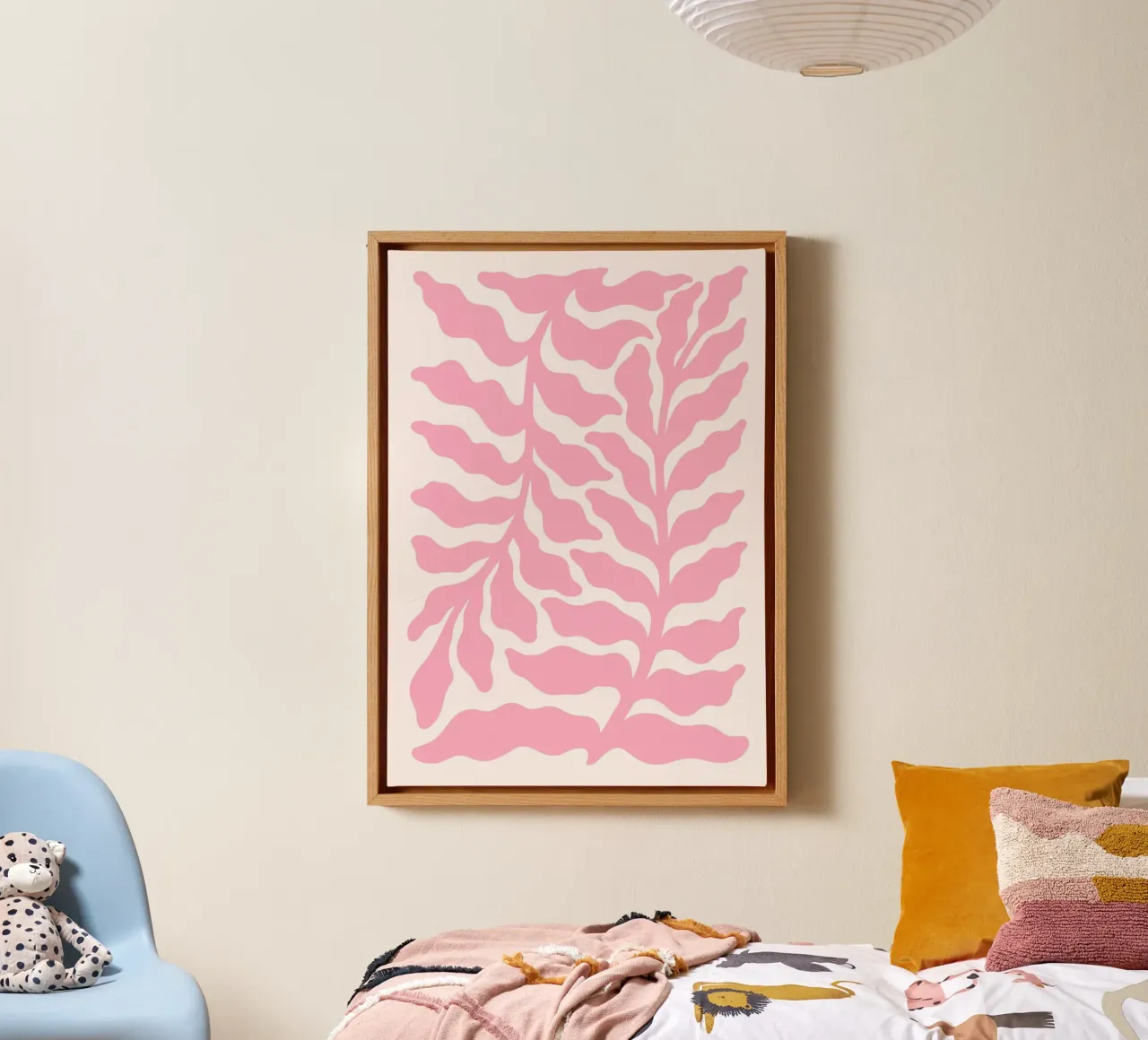 Op Matisse geïnspireerd roze bladerdek - Abstracte botanische print canvas van ClubArt