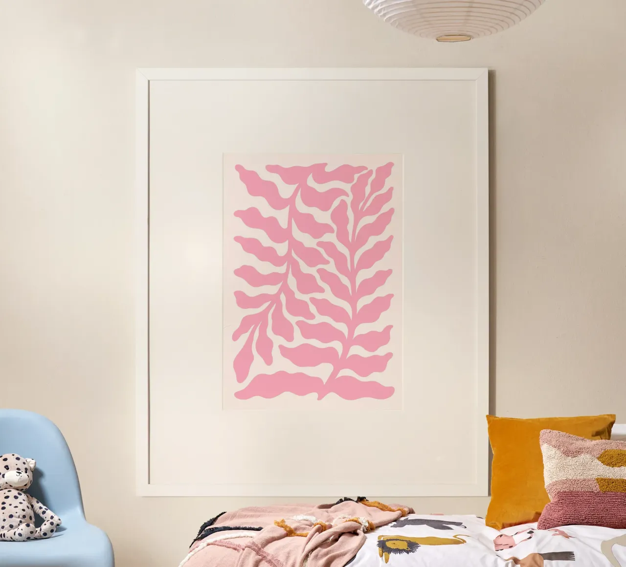 Op Matisse geïnspireerd roze bladerdek - Abstracte botanische print hahnemühle van ClubArt