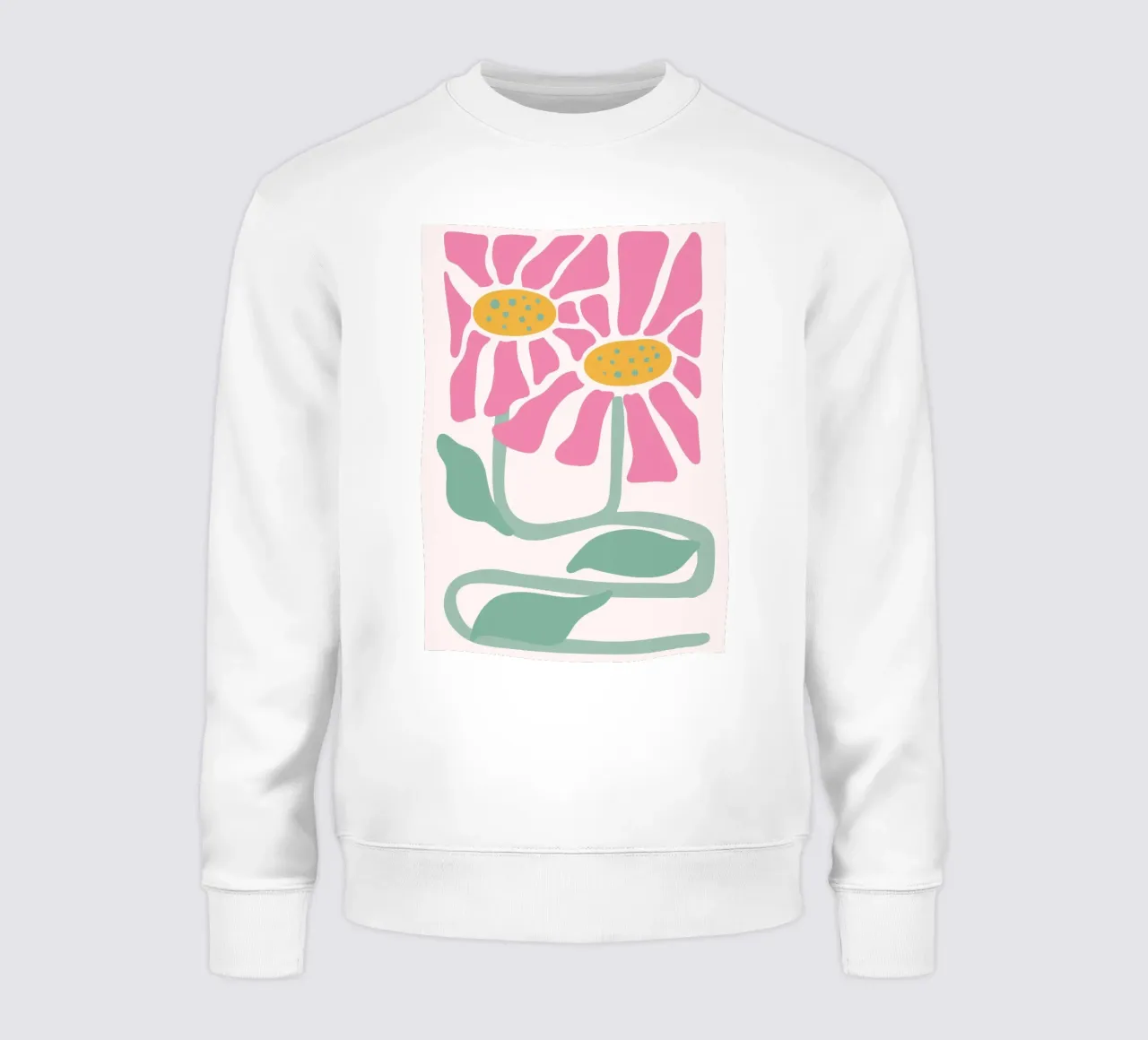Retro Roze Bloembloem Kunst - Abstracte Botanische Print sweatshirt van ClubArt