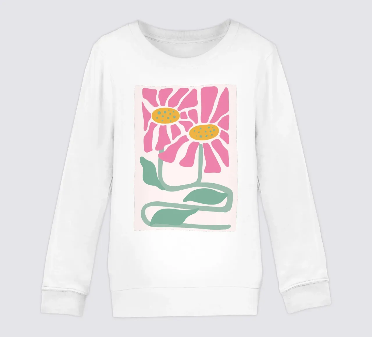 Retro Pink Coneflower Art - Impression botanique abstraite sweat enfant de ClubArt