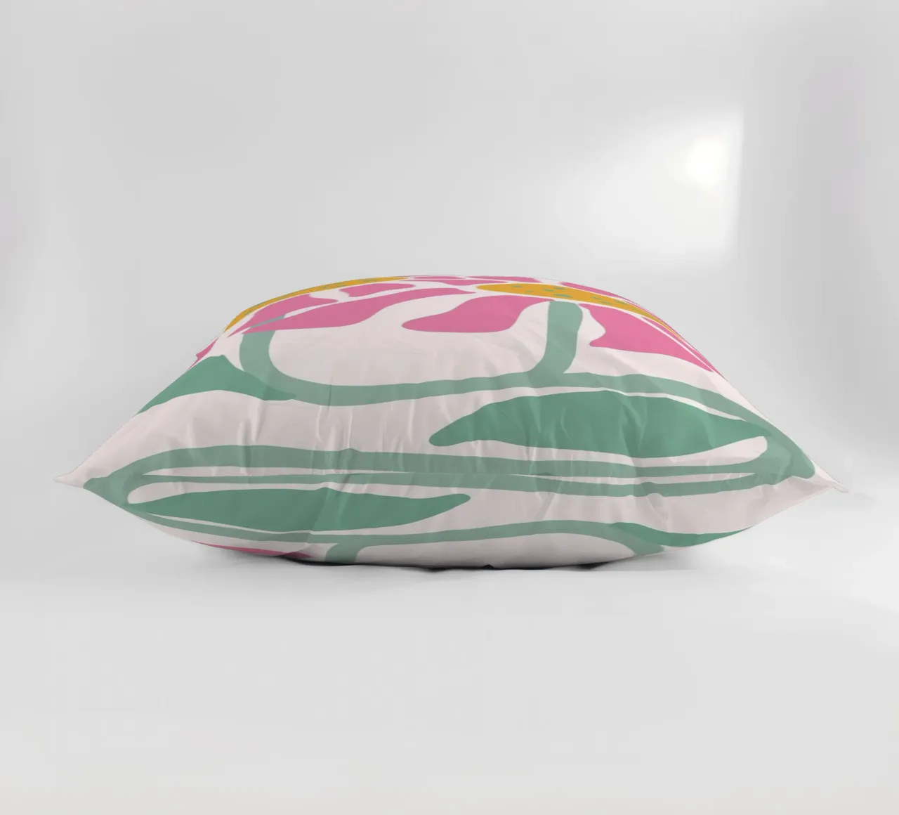 Retro Pink Coneflower Art - Impression botanique abstraite coussin de ClubArt
