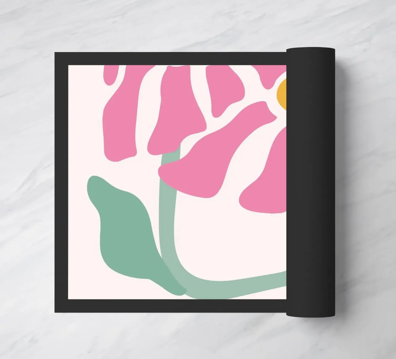Retro Roze Bloembloem Kunst - Abstracte Botanische Print deurmat van ClubArt