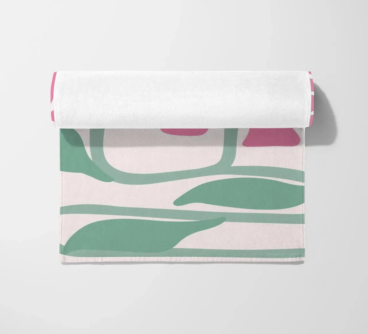 Retro Roze Bloembloem Kunst - Abstracte Botanische Print strandhanddoek van ClubArt