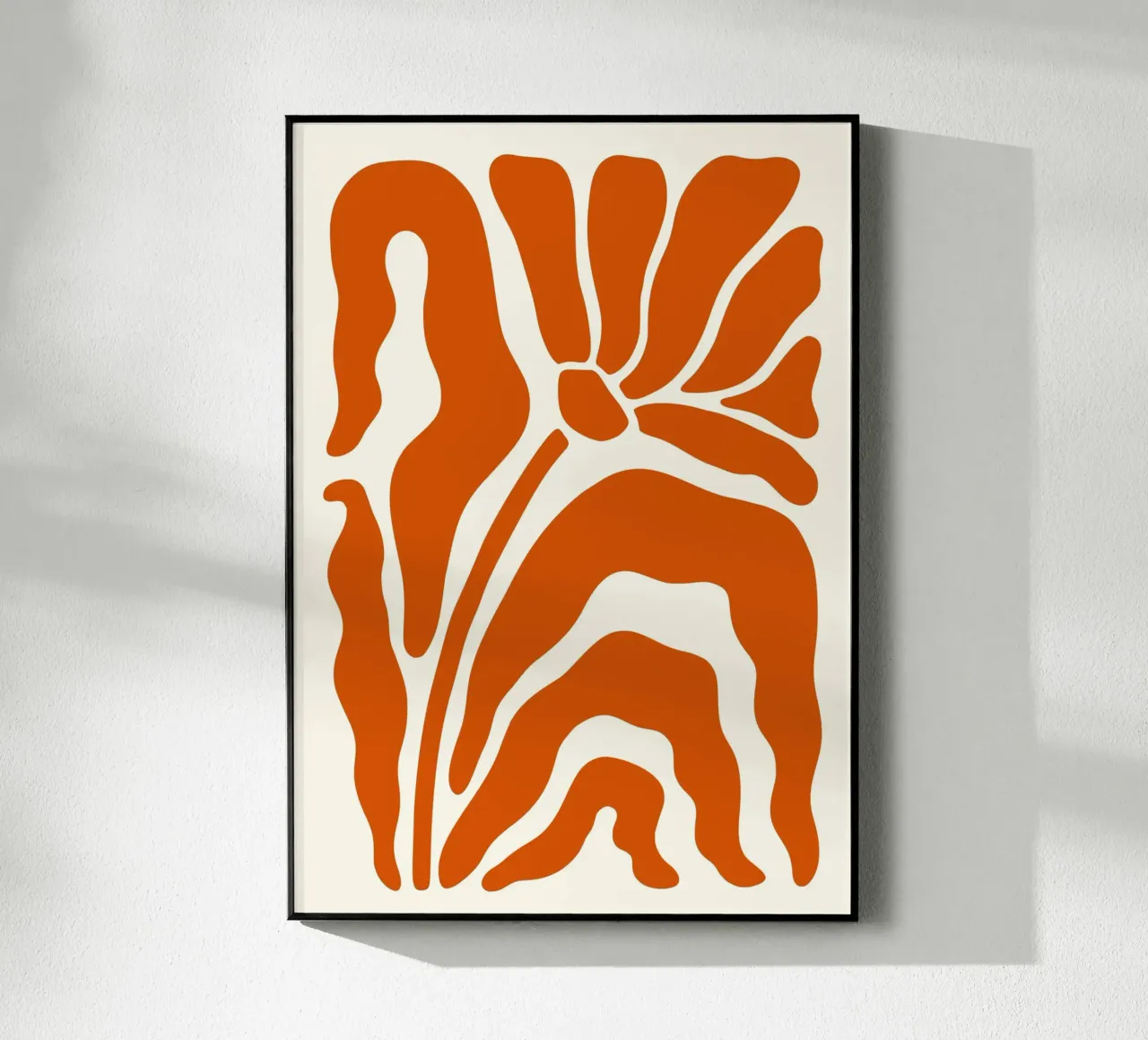 Retro Oranje Bloem & Vormen - Abstracte Mid-Century Kunst acryl van ClubArt