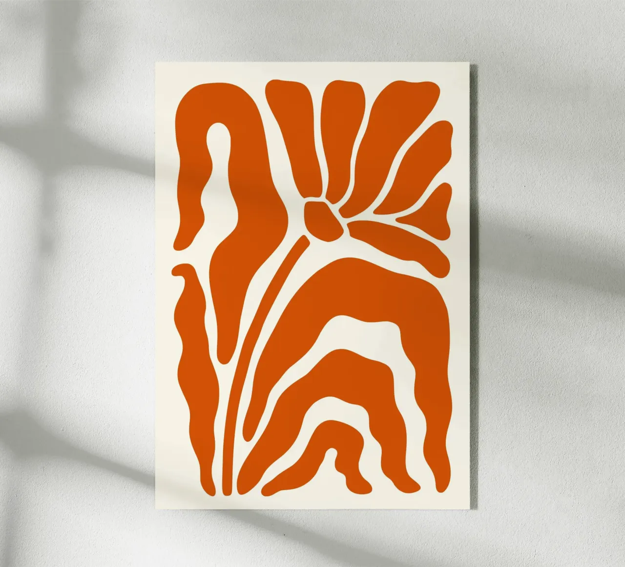 Retro Oranje Bloem & Vormen - Abstracte Mid-Century Kunst acryl van ClubArt