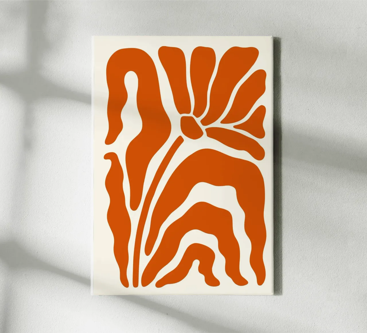 Retro Orange Bloom & Shapes - Abstract Mid-Century Art canvas with Floater frame by ClubArt