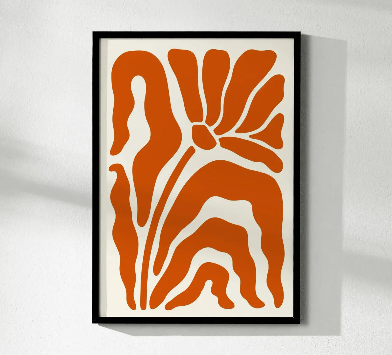 Retro Orange Bloom & Shapes - Abstrakte Kunst der Jahrhundertmitte Poster von ClubArt