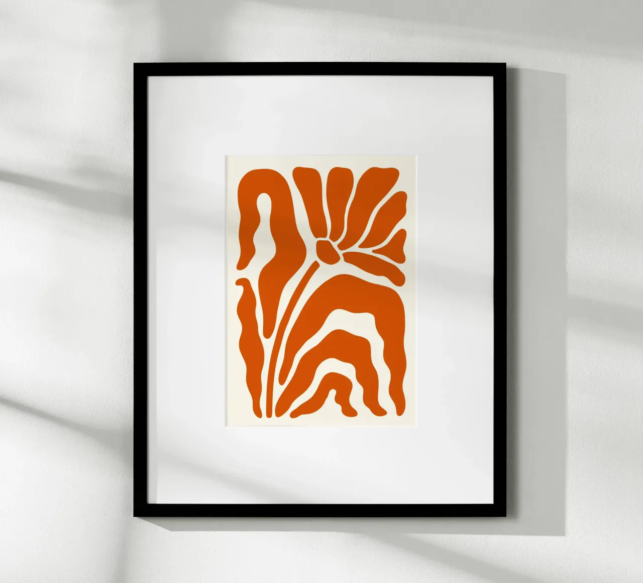 Retro Orange Bloom & Shapes - Abstrakte Kunst der Jahrhundertmitte Poster von ClubArt