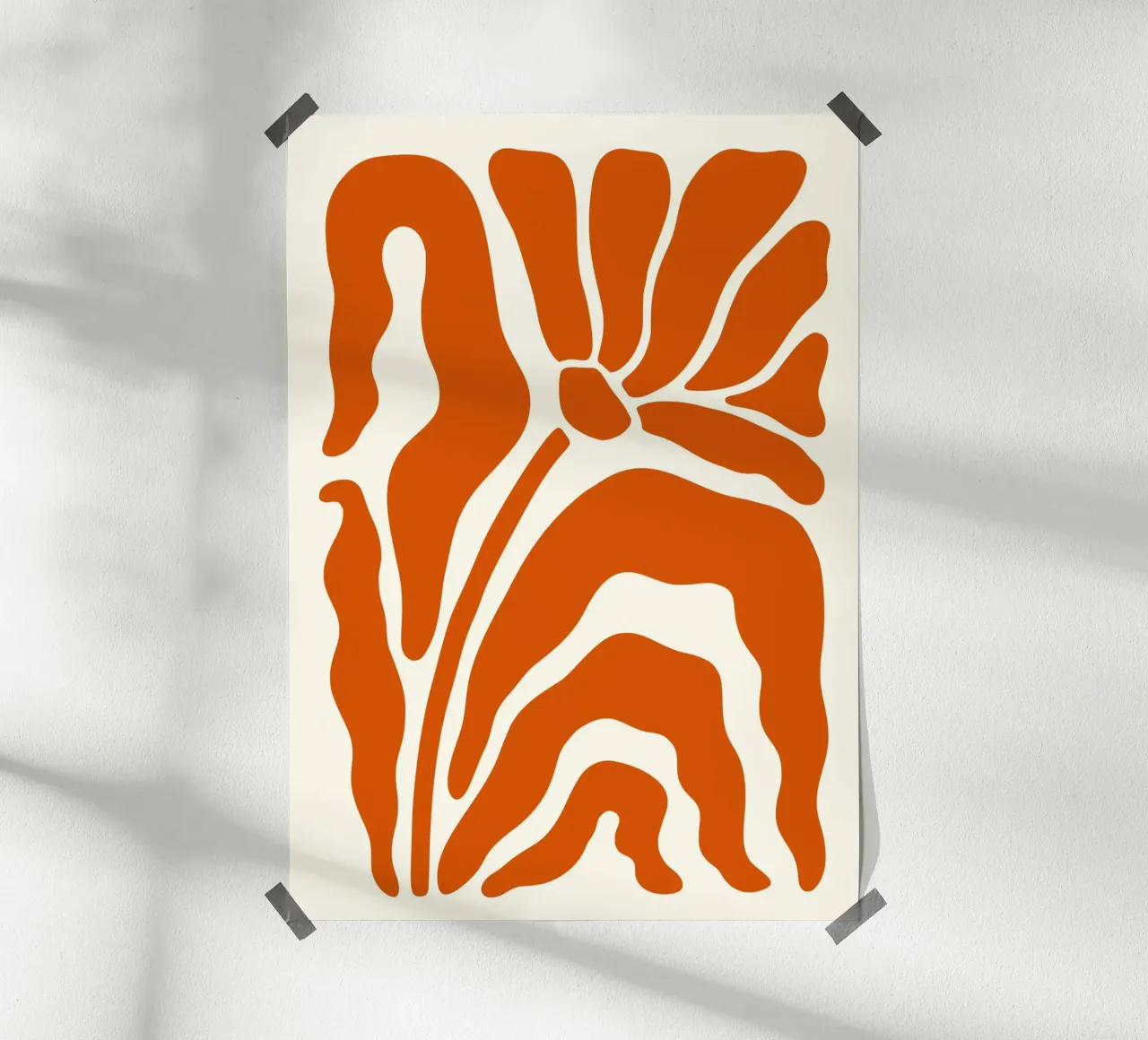 Retro Orange Bloom & Shapes - Abstrakte Kunst der Jahrhundertmitte Poster von ClubArt