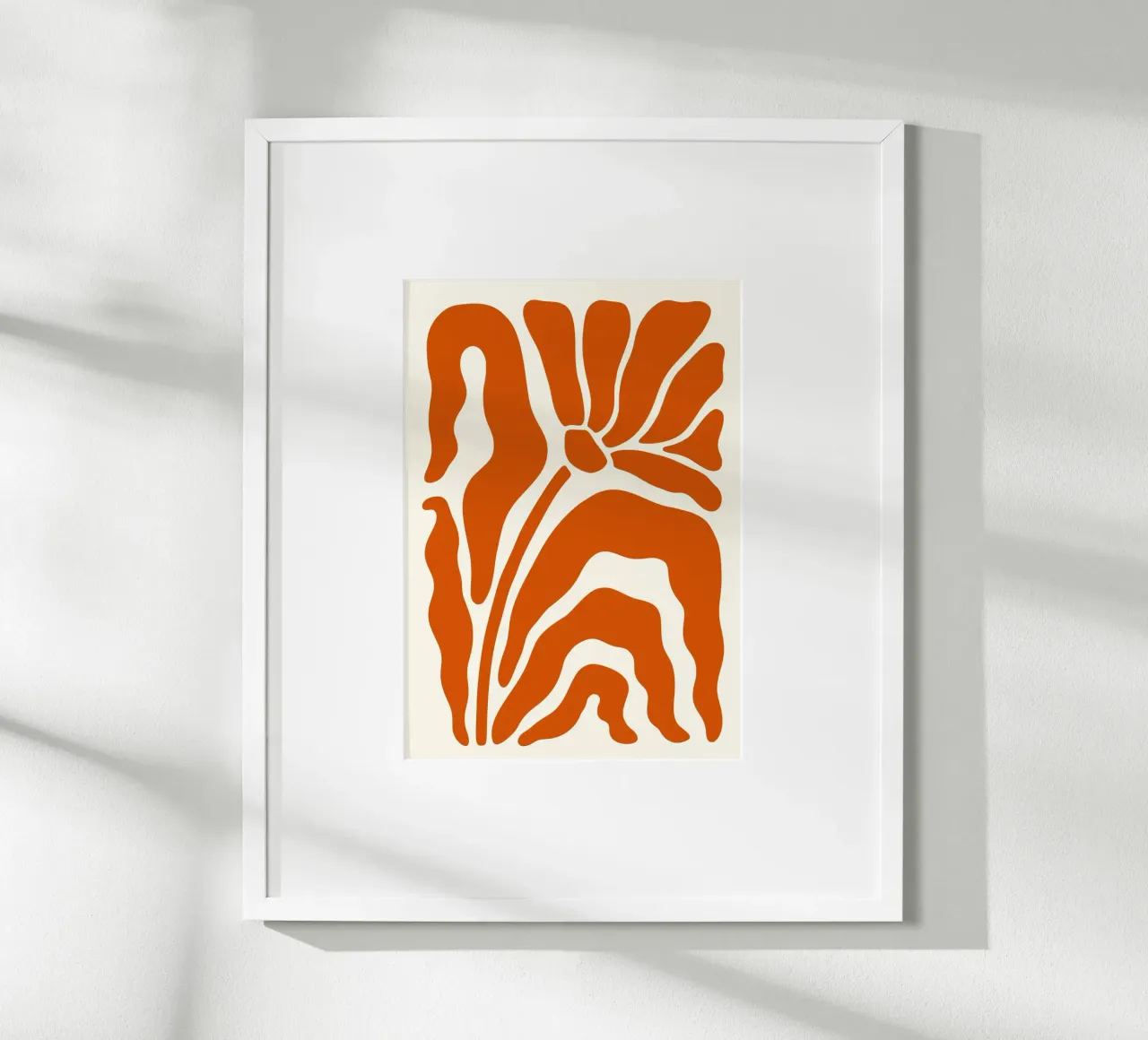 Retro Orange Bloom & Shapes - Abstrakte Kunst der Jahrhundertmitte Poster von ClubArt