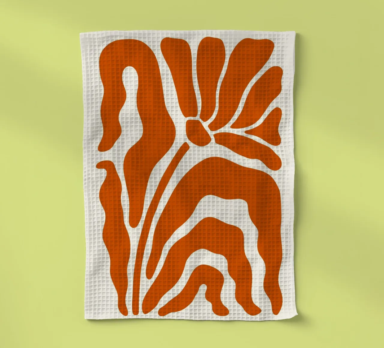 Retro Orange Bloom & Shapes - Art abstrait du milieu du siècle torchon de ClubArt