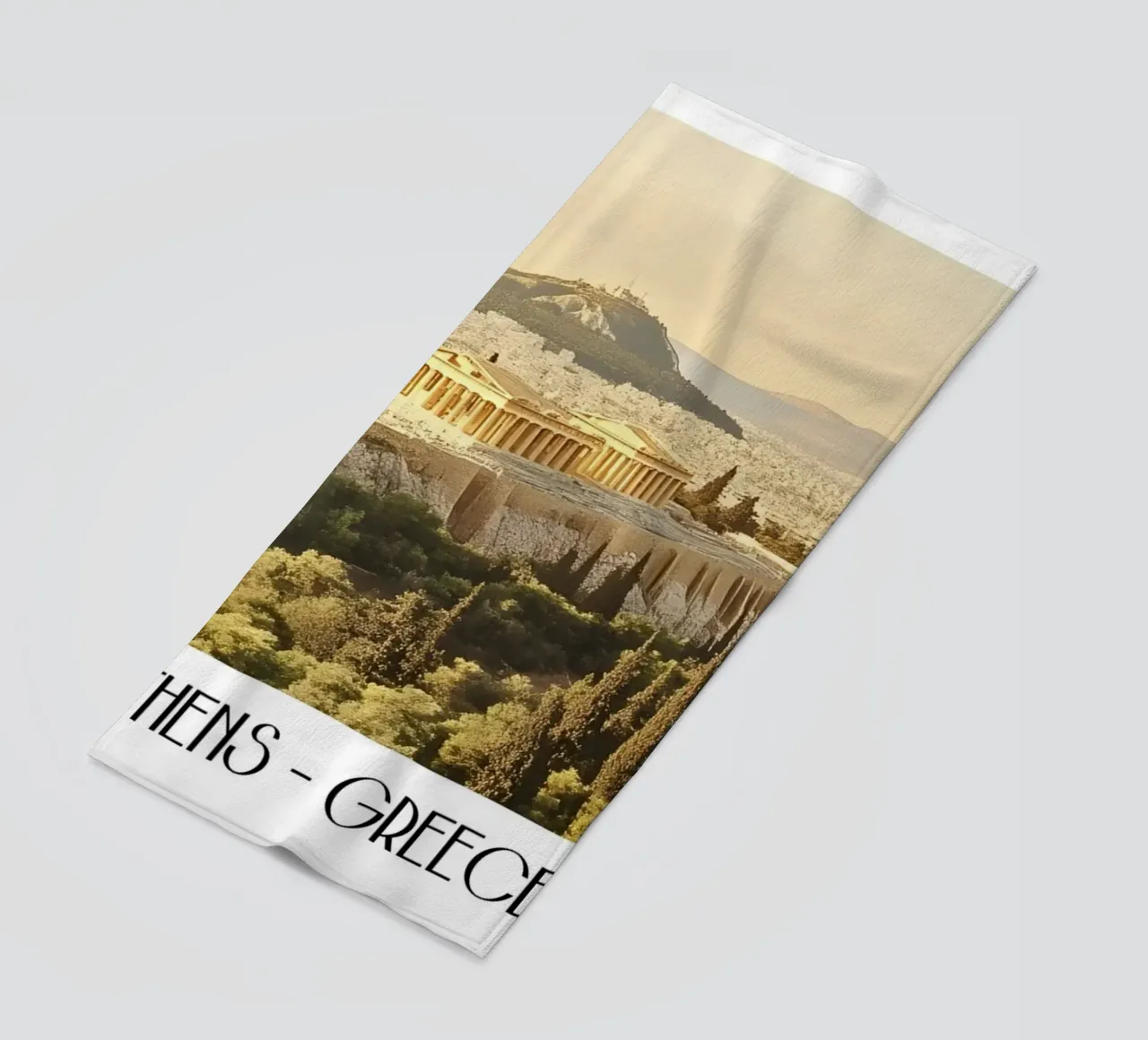 Atene Grecia Acropoli Partenone Poster di viaggio d'epoca telo mare da ClubArt