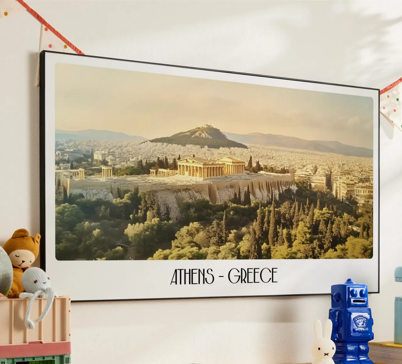 Atene Grecia Acropoli Partenone Poster di viaggio d'epoca pannello forex da ClubArt