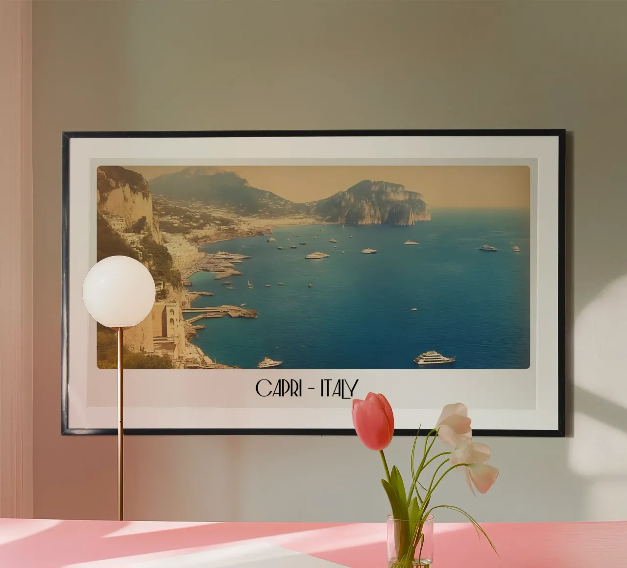 Capri Italia Vintage Costa Mediterráneo Póster de viaje poster de ClubArt