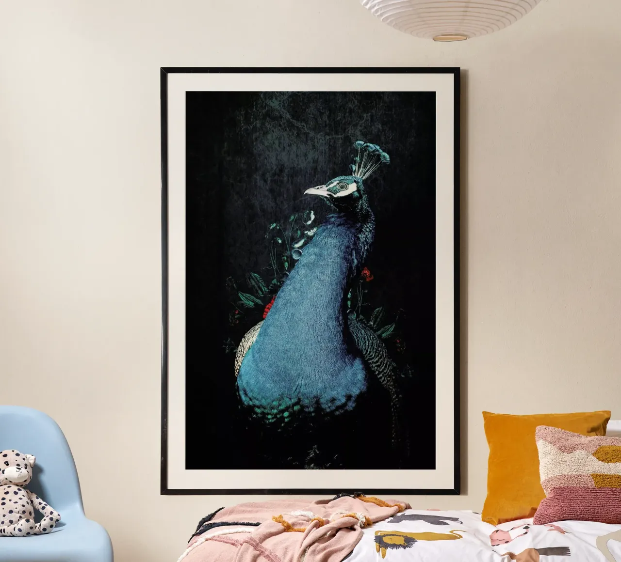 Peacock 2 poster con telaio in legno da Wouter Rikken