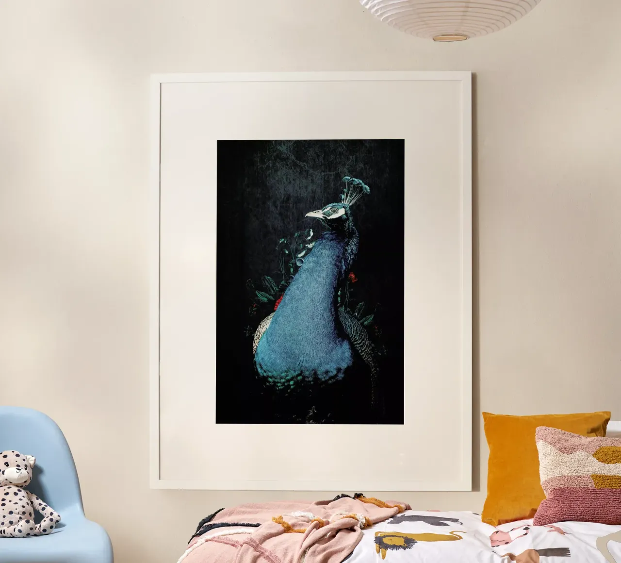 Peacock 2 poster con telaio in legno da Wouter Rikken