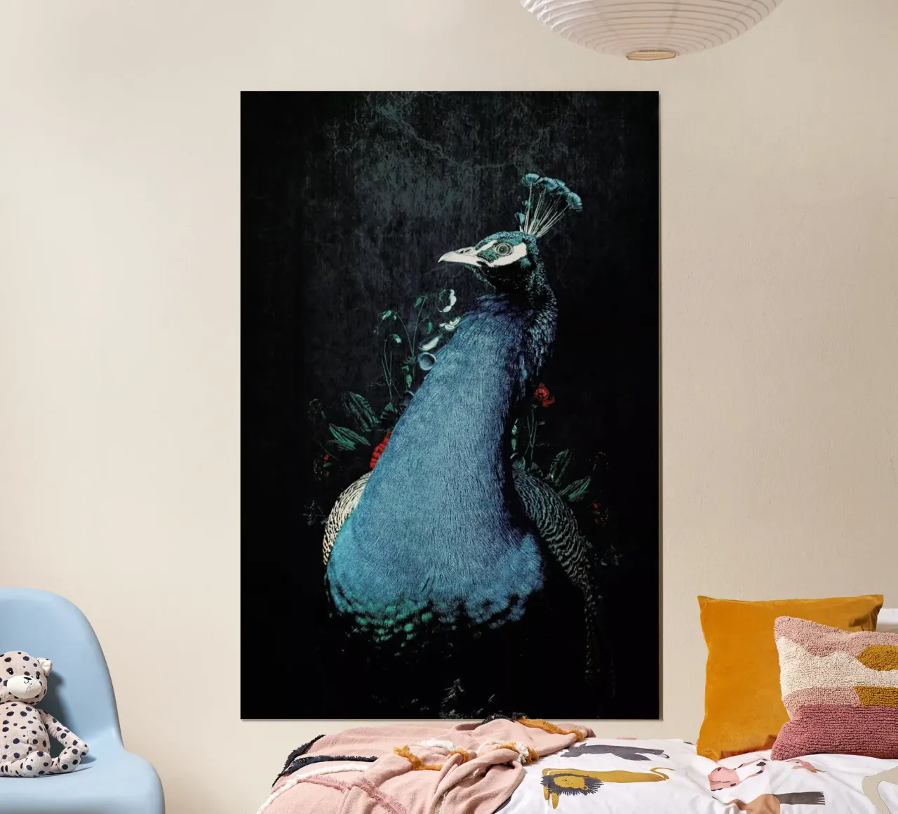 Peacock 2 poster con telaio in legno da Wouter Rikken