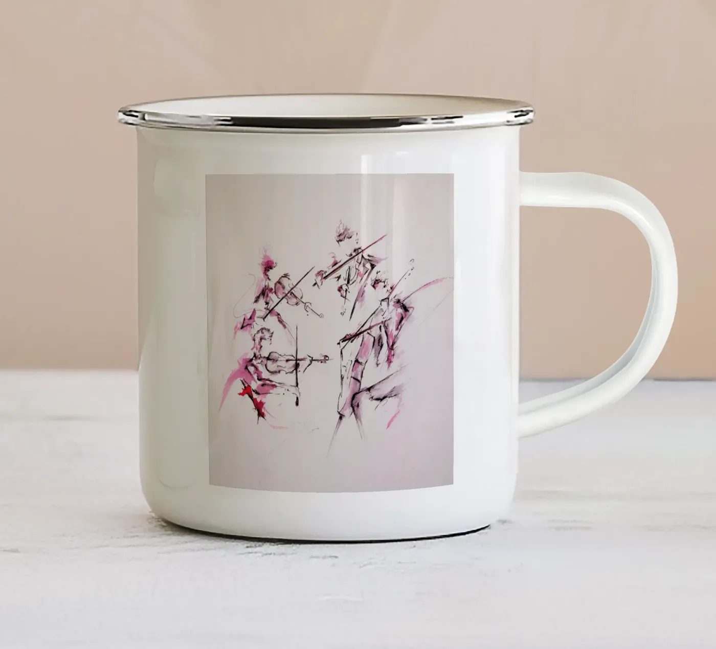 Quartet enamel mug by Marc Allante
