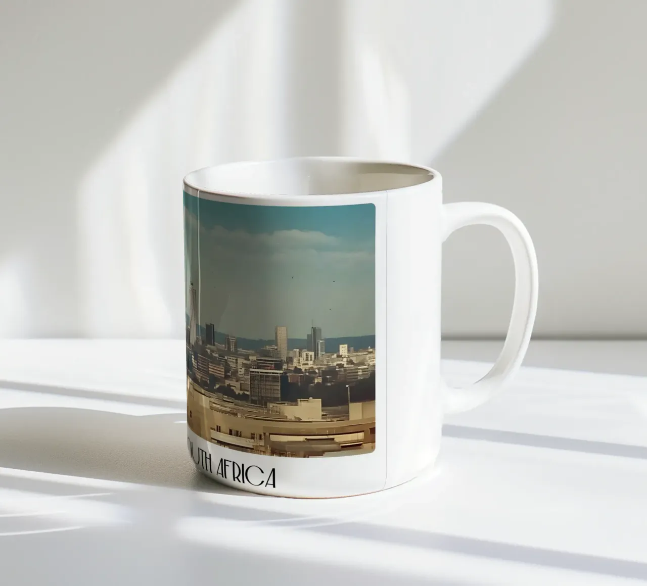 Johannesburg Sudafrica Torre Hillbrow Skyline d'epoca tazza in ceramica da ClubArt