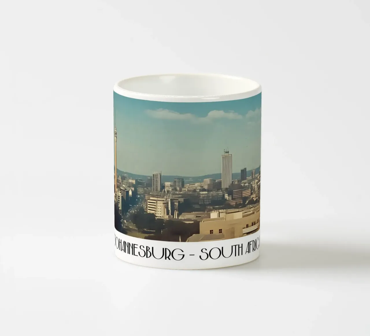 Johannesburg Sudafrica Torre Hillbrow Skyline d'epoca tazza in ceramica da ClubArt