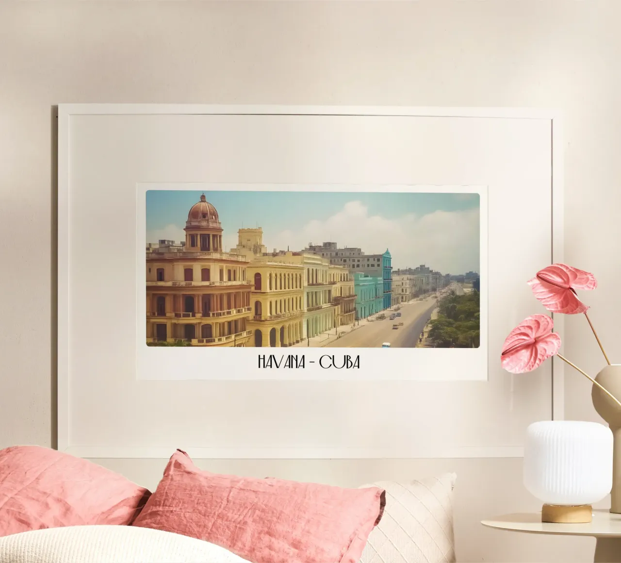 L'Avana Cuba Vintage Città Vecchia Architettura Coloniale Poster poster con telaio in legno da ClubArt
