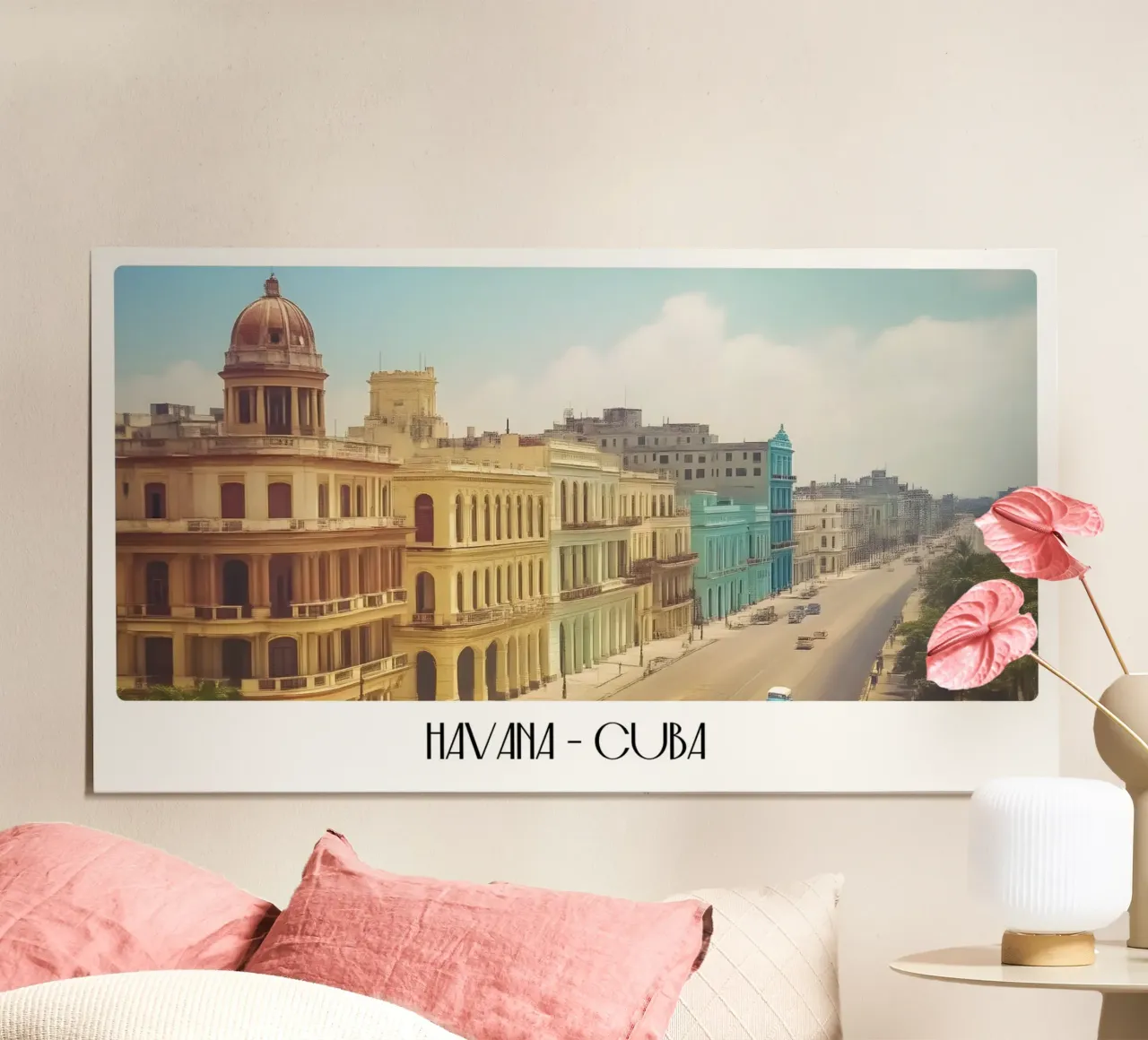 L'Avana Cuba Vintage Città Vecchia Architettura Coloniale Poster poster con telaio in legno da ClubArt
