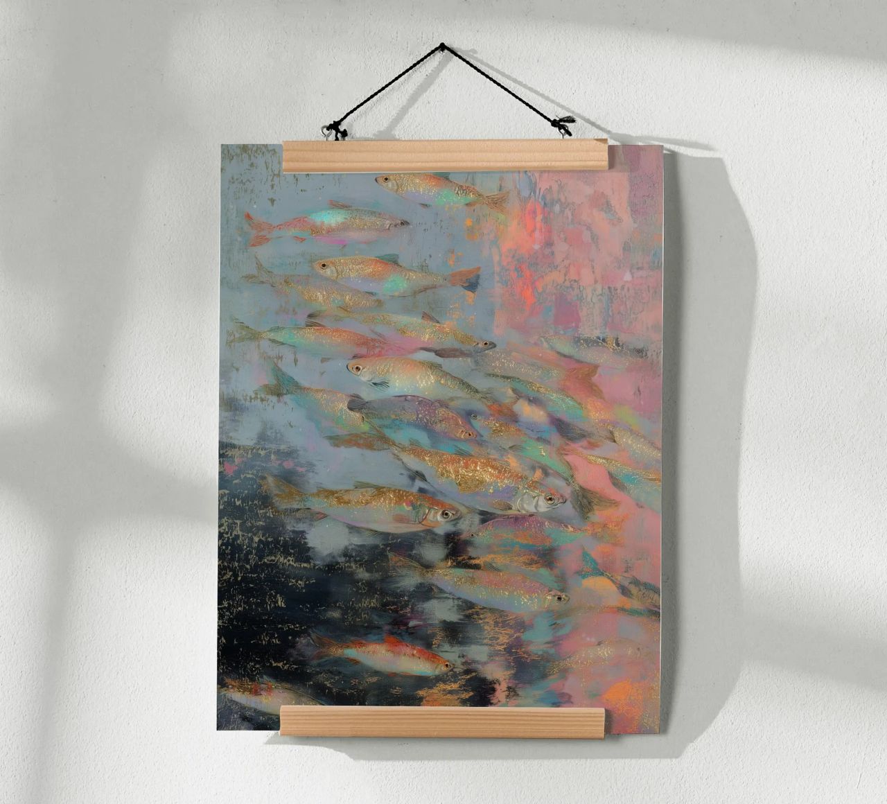 Fließender Fischschwarm Poster von Carinaprint
