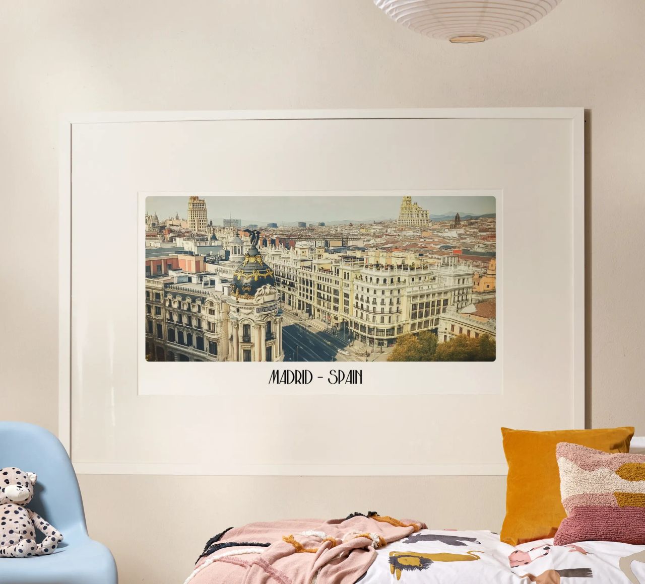 Madrid Spain Gran Vía Vintage Cityscape Poster poster by ClubArt