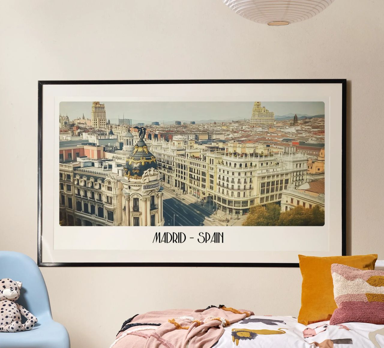 Madrid Spain Gran Vía Vintage Cityscape Poster poster by ClubArt