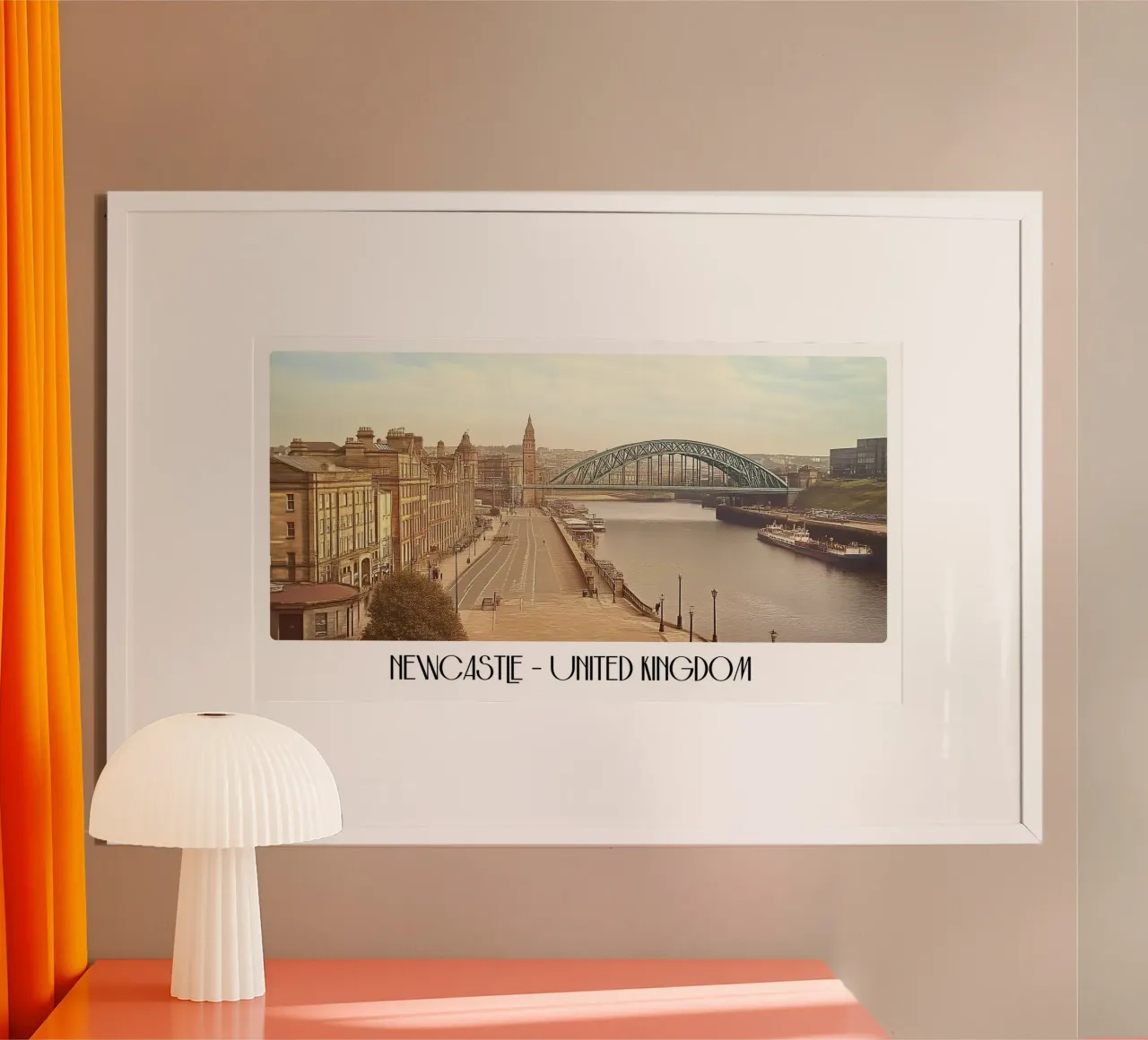 Newcastle UK Tyne Bridge River Poster città d'epoca poster da ClubArt