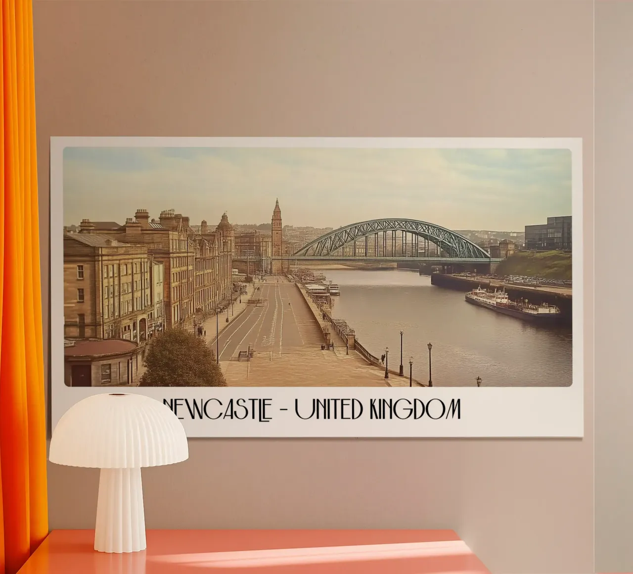 Newcastle UK Tyne Bridge River Poster città d'epoca poster da ClubArt