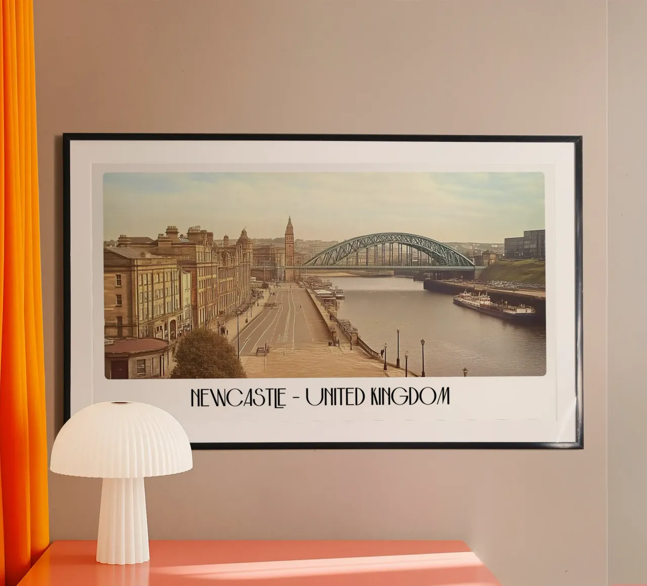 Newcastle UK Tyne Bridge River Poster città d'epoca poster da ClubArt