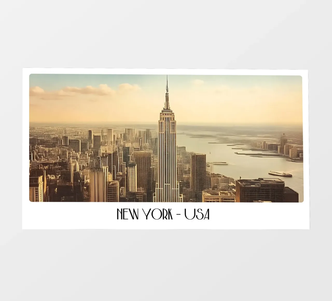 NYC Empire State Building Retro Art - Paesaggio urbano - Decorazione da parete carta da parati fotografica da ClubArt