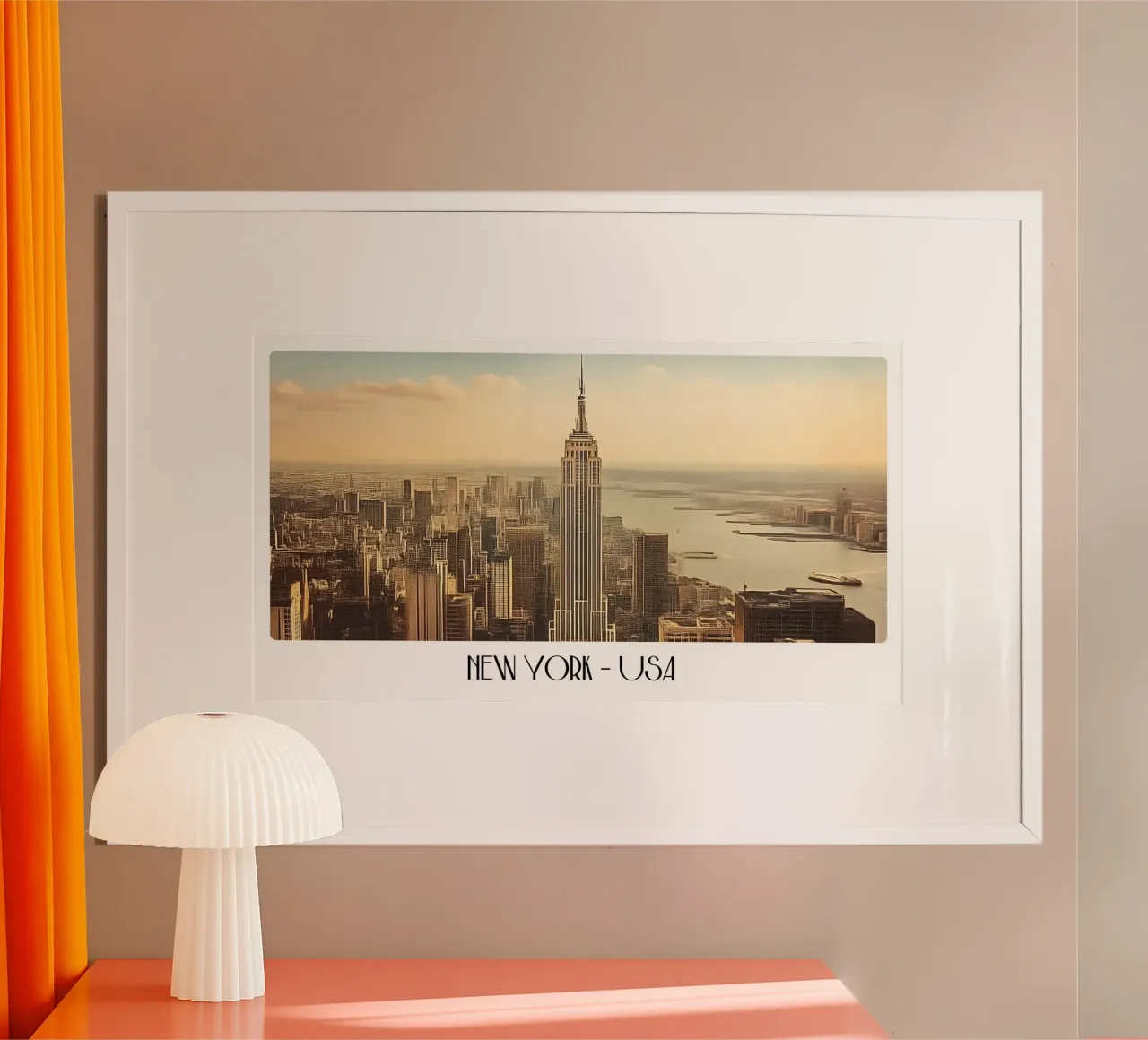 NYC Empire State Building Retro Art - Paesaggio urbano - Decorazione da parete poster da ClubArt