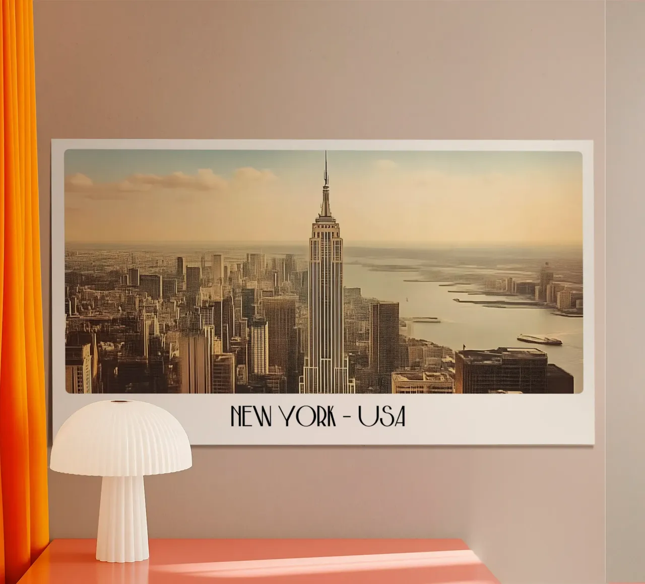 NYC Empire State Building Retro Art - Paesaggio urbano - Decorazione da parete poster da ClubArt