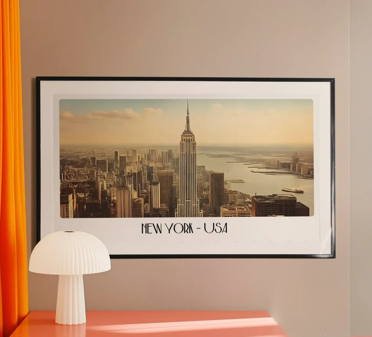 NYC Empire State Building Retro Art - Paesaggio urbano - Decorazione da parete poster da ClubArt