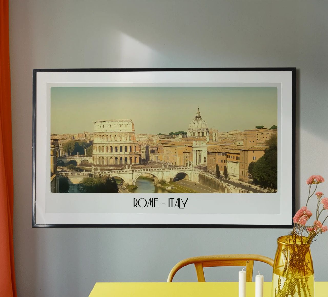 Rome Colosseum & Vatican Vintage - Italy Travel Art Print poster de ClubArt