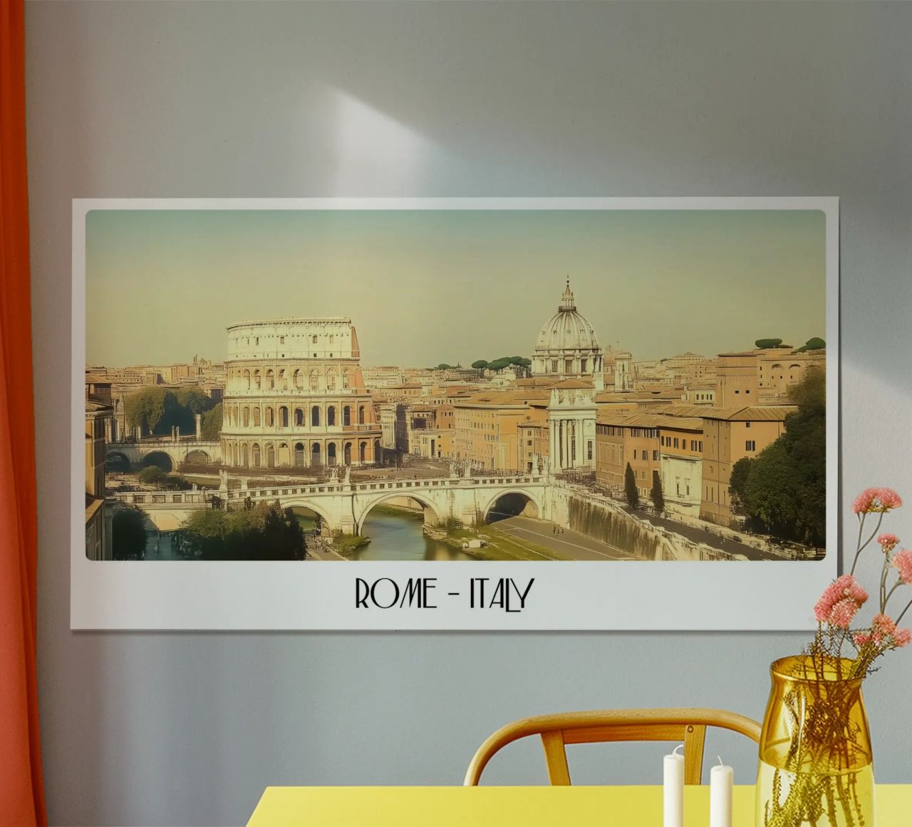 Rome Colosseum & Vatican Vintage - Italy Travel Art Print poster de ClubArt