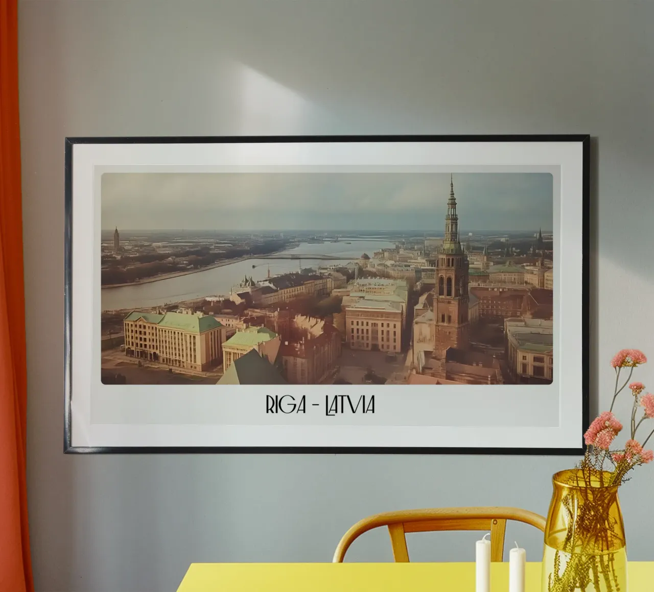 Riga Latvia Old Town View - Baltic Cityscape Art Print poster by ClubArt