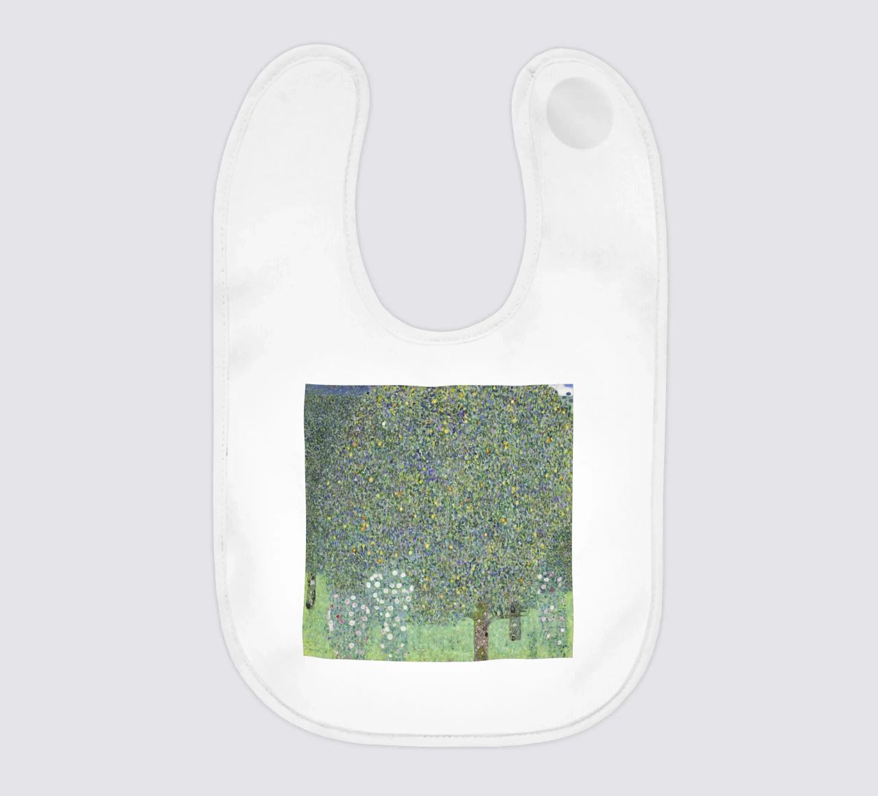 Gustav Klimt - Rosensträucher unter Bäumen (1905) Babylätzchen von Analic